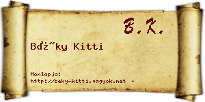 Béky Kitti névjegykártya
