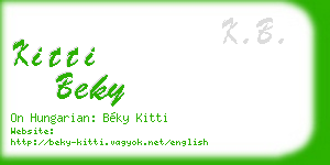 kitti beky business card