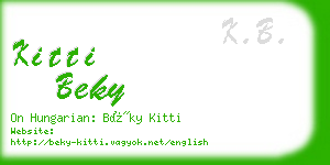 kitti beky business card